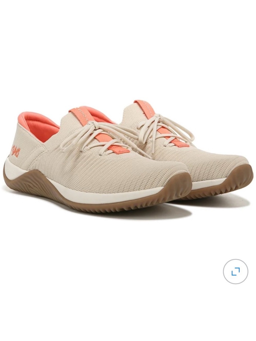 Nearly New! Ryka Women’s 8M Echo Knit Fit Slip On Sneaker in Almond Beige Fabric